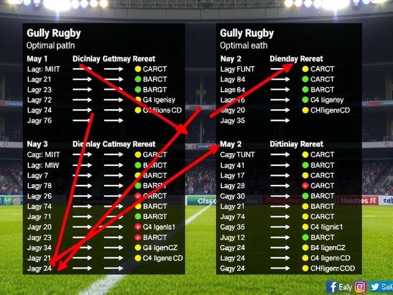 India Rugby Achievers gully rugby strategy with arrows showing optimal paths